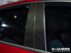 Alfa Romeo Giulia Exterior Door Pillars - Carbon Fiber - Feroce Carbon Alfa Romeo Giulia Exterior Door Pillars - Carbon Fiber - Feroce Carbon
